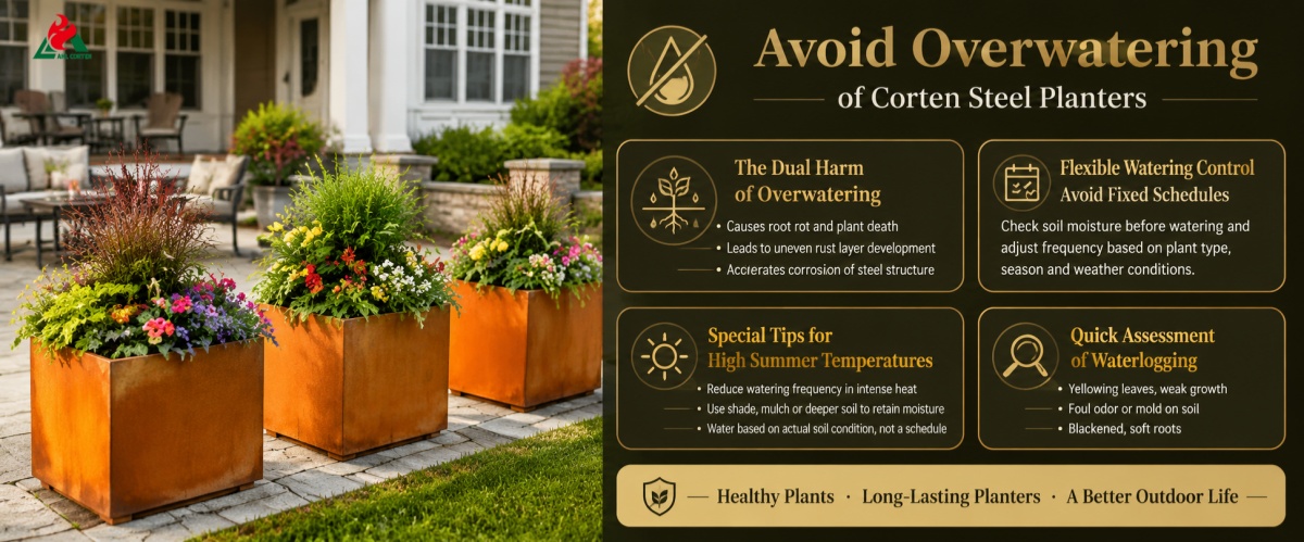 Avoid Overwatering of Corten Steel Planters